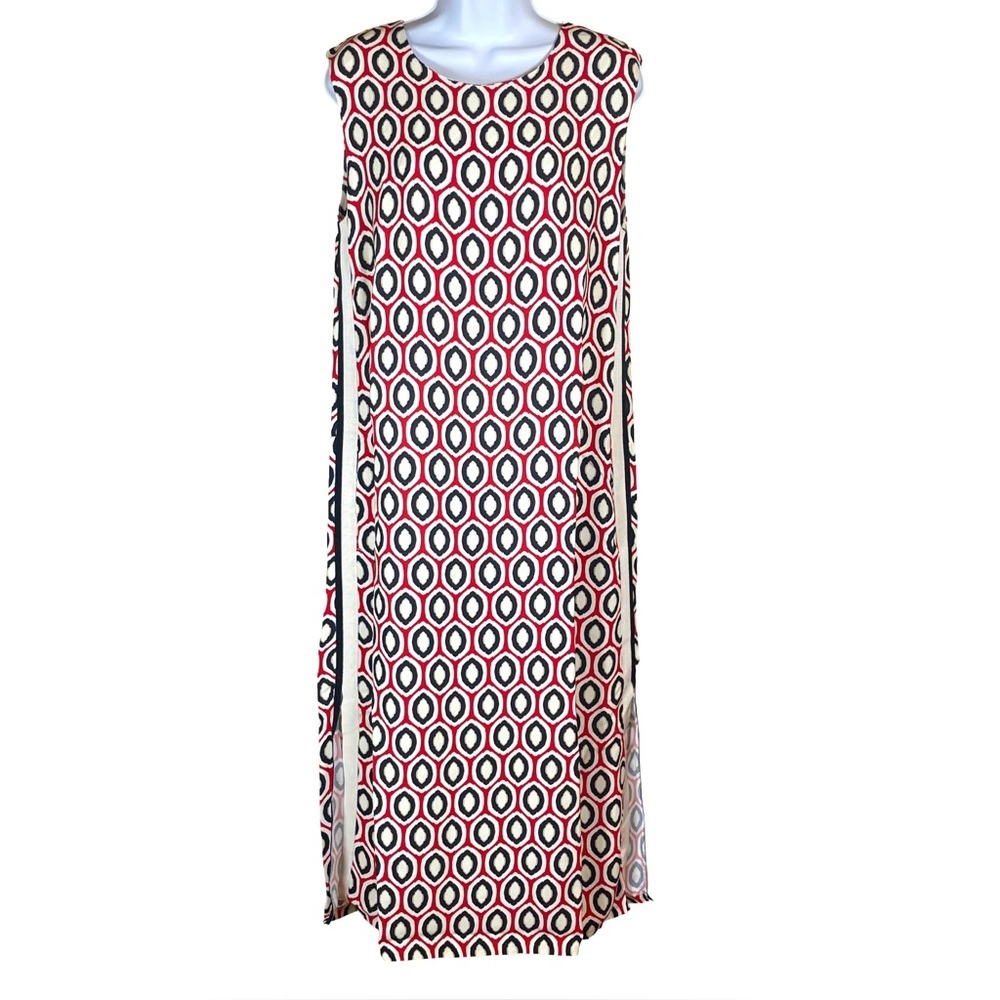 Beatrice B Italia Mod Geometric Midi Dress 8 Pockets Marni Style